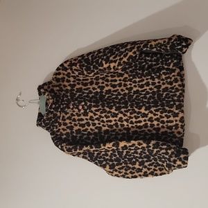 Gap Kids Leopard Print Fleece Pullover Girls Size S (6-7)